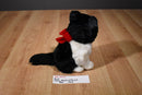 Russ Misty Black and White Cat Beanbag Plush Wearing a Red Bow