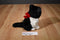 Russ Misty Black and White Cat Beanbag Plush Wearing a Red Bow