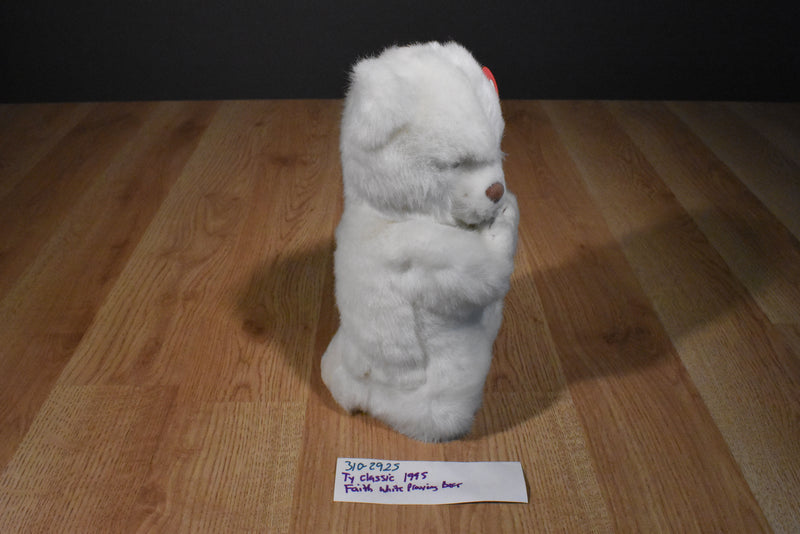 Ty Classic Faith White Praying Teddy Bear 1995 Plush