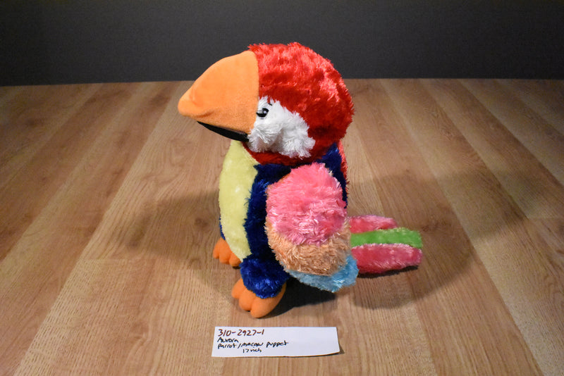 Aurora Petey the Red Parrot Macaw Plush Puppet