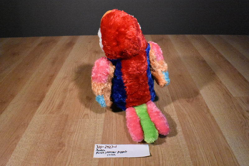 Aurora Petey the Red Parrot Macaw Plush Puppet