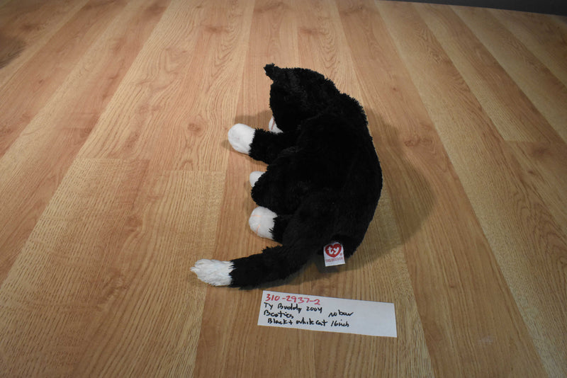 Ty Buddies Booties Black and White Cat 2004 Beanbag Plush