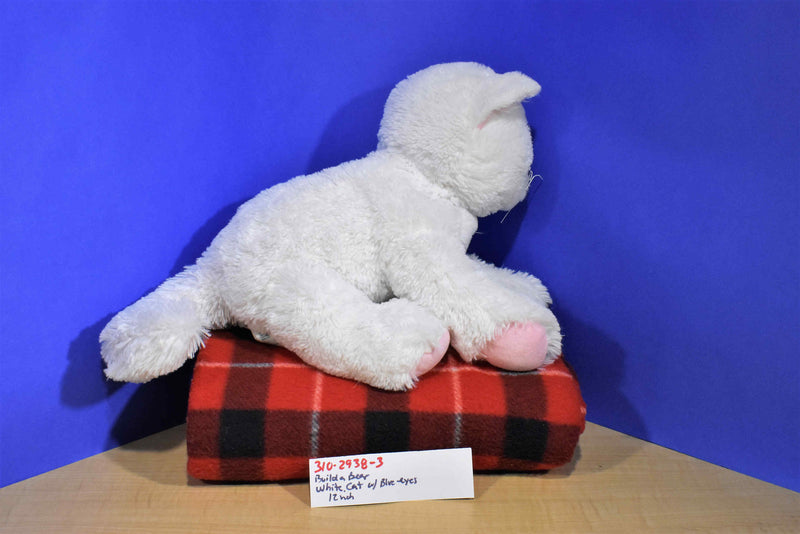 Build a Bear White Cat 2013 Plush with Blue Eyes