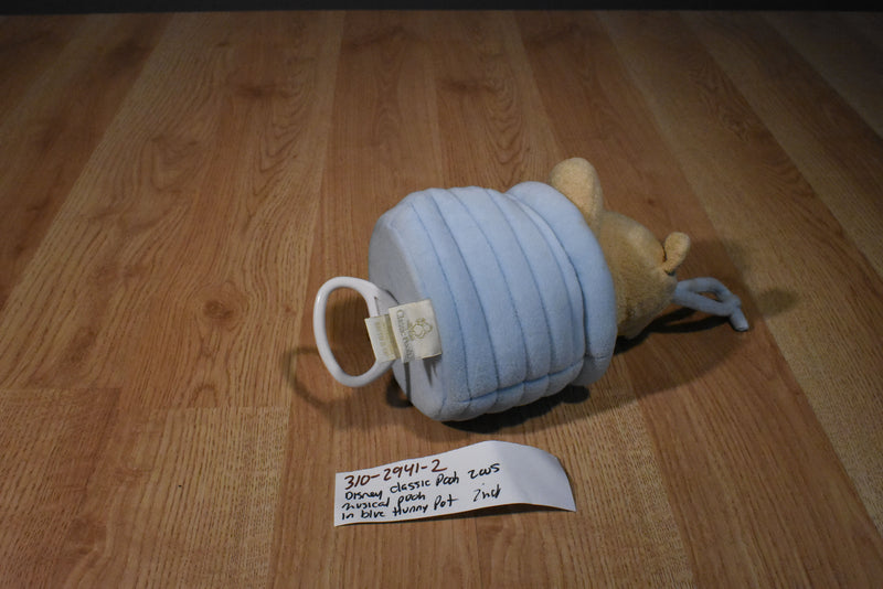 Disney Classic Pooh in Blue Honey Pot Musical 2005 Plush