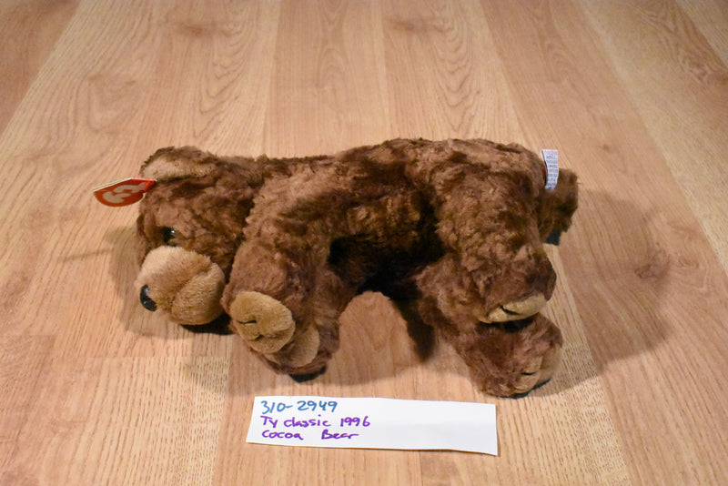 Ty Classic Cocoa Brown Bear 1996 Beanbag Plush
