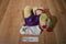 Poochie & Co. Yellow Lab Bag with Purple Sequin Body