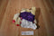 Poochie & Co. Yellow Lab Bag with Purple Sequin Body