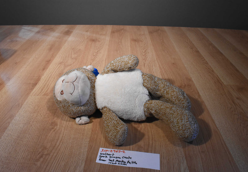 Walmart Spark imagine Create Brown Sock Monkey Rattle Plush