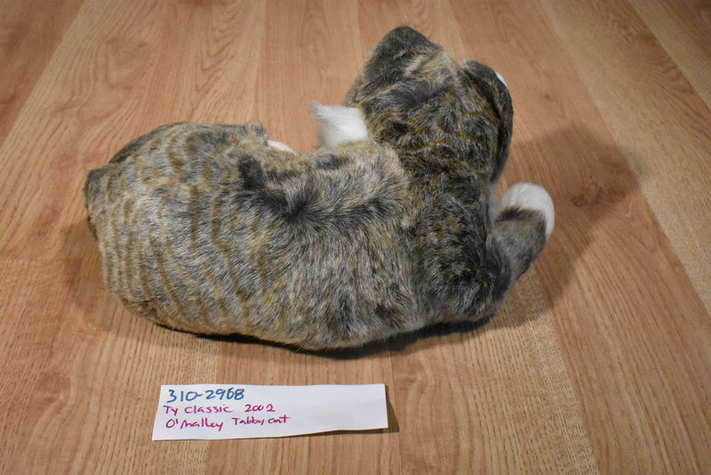 Ty Classic O'Malley Brown and Grey Tabby Cat 2002 Beanbag Plush