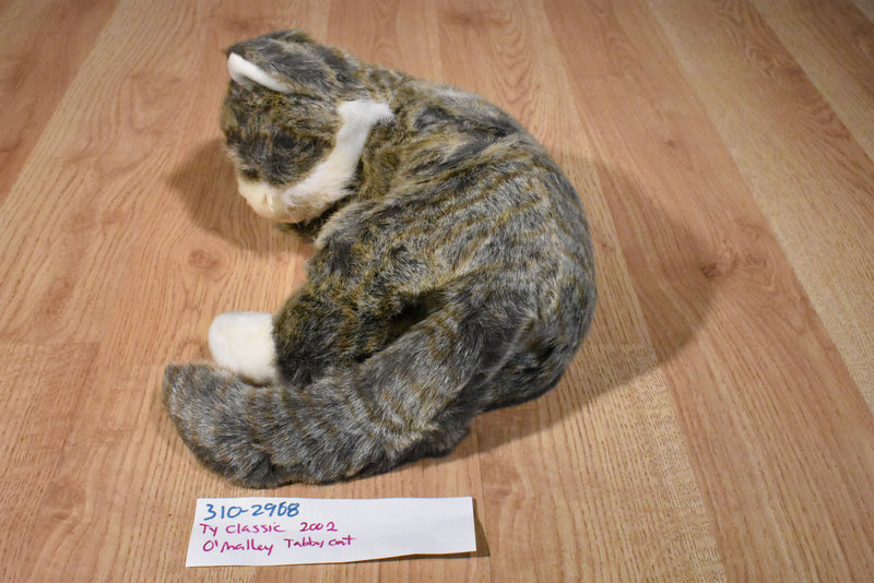 Ty Classic O'Malley Brown and Grey Tabby Cat 2002 Beanbag Plush