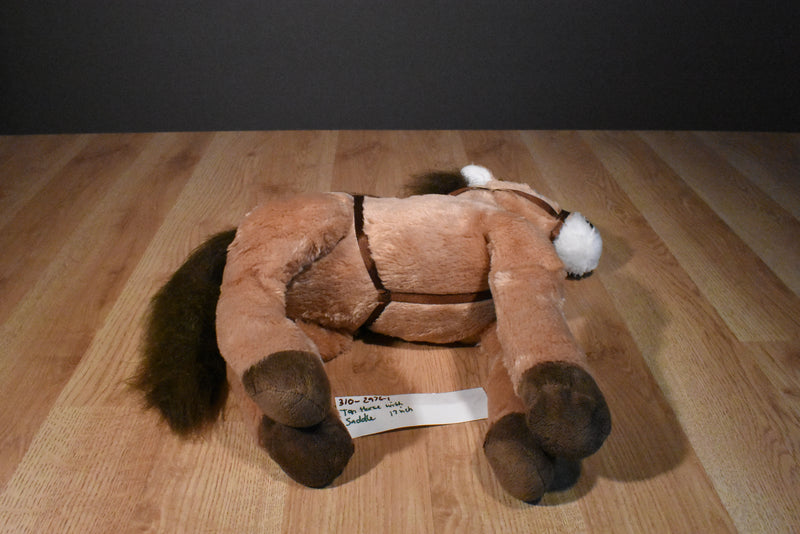 Hugfun Brown and White Horse Pony With Saddle Plush