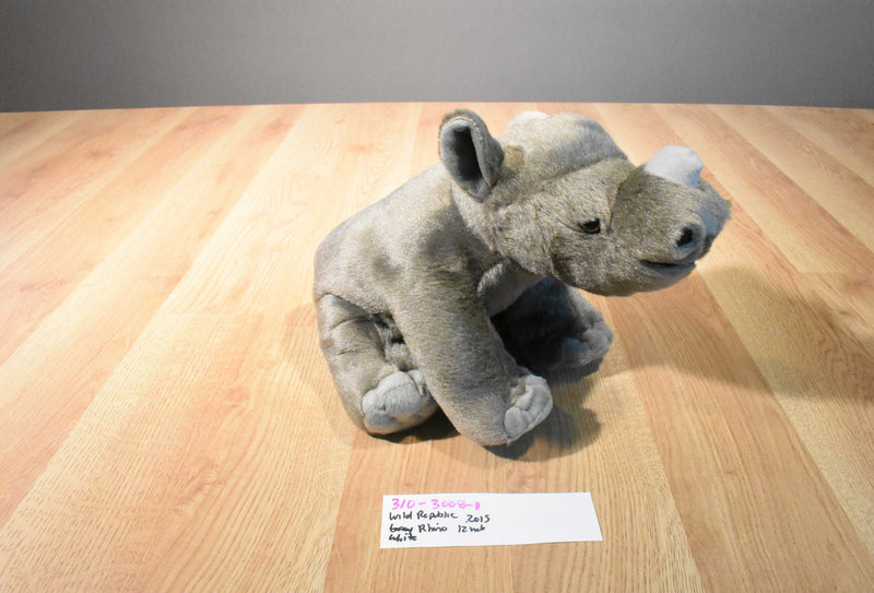 Wild Republic Grey White Rhino Calf 2015 Beanbag Plush