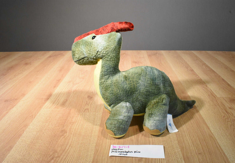 Hug Fun Green, Yellow and Red Parasaurolophus Dinosaur Plush