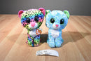 Ty Beanie Boos Dotty 2016 and Leona 2015 Leopard Beanbag Plushes