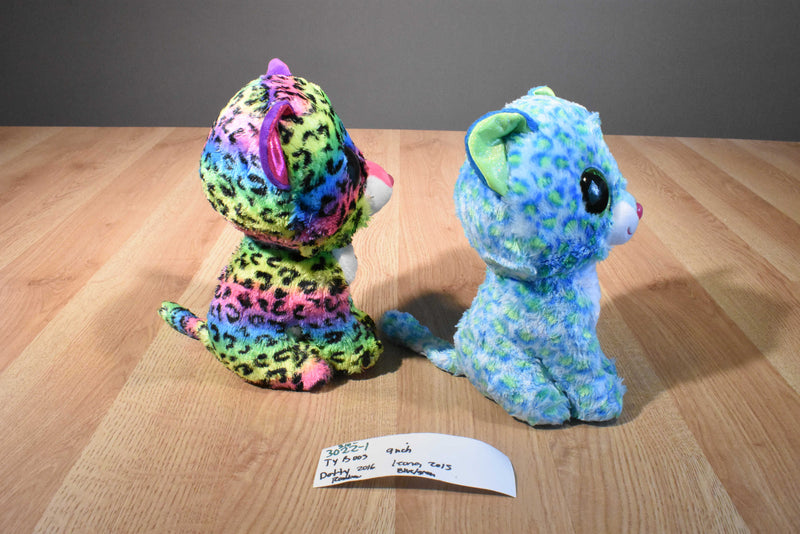 Ty Beanie Boos Dotty 2016 and Leona 2015 Leopard Beanbag Plushes