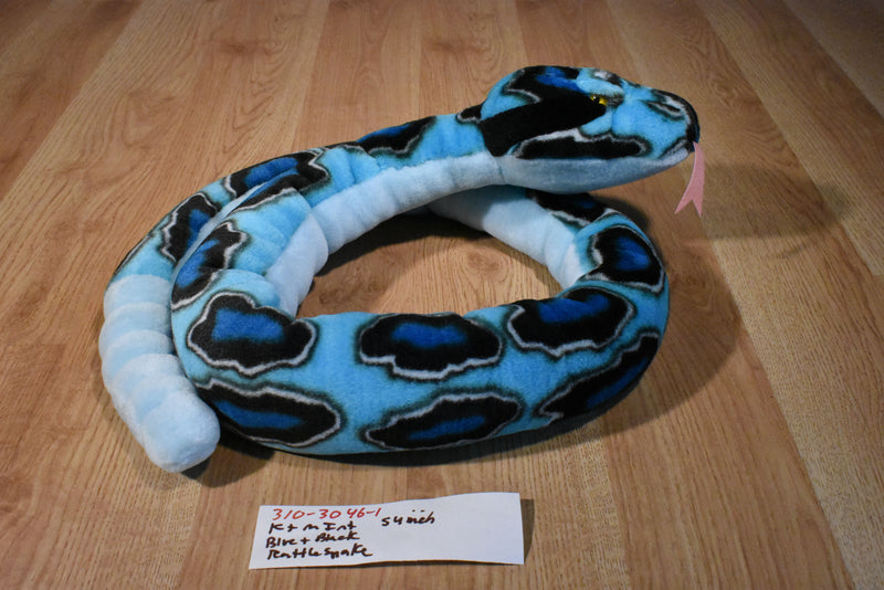 K & M Blue and Black Rattlesnake 1999 Plush with Rattle