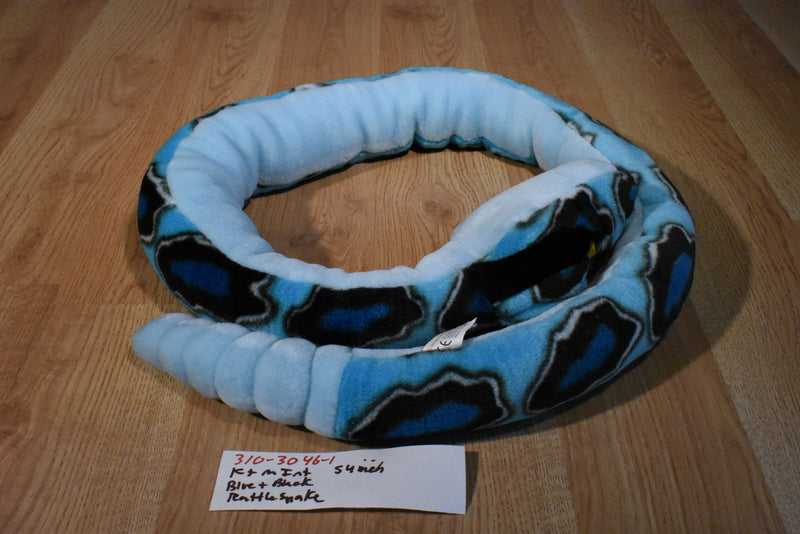 K & M Blue and Black Rattlesnake 1999 Plush with Rattle