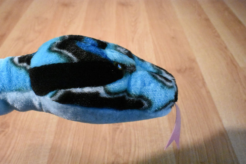 K & M Blue and Black Rattlesnake 1999 Plush with Rattle