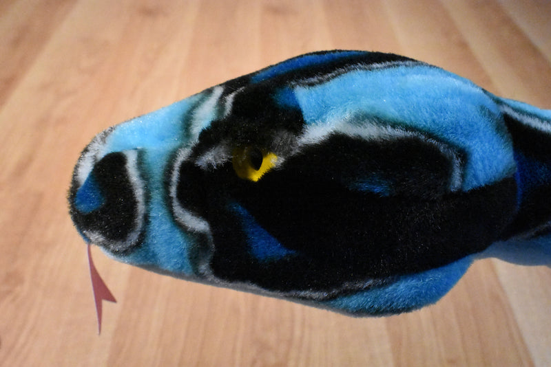 K & M Blue and Black Rattlesnake 1999 Plush with Rattle