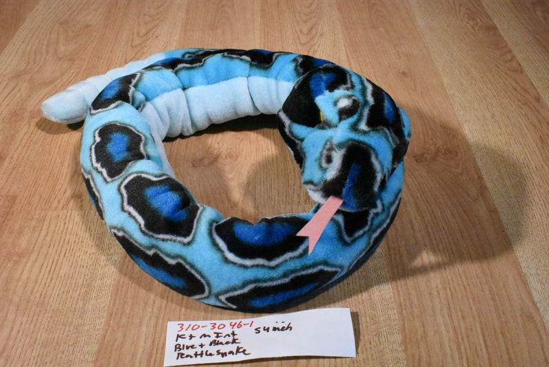 K & M Blue and Black Rattlesnake 1999 Plush with Rattle