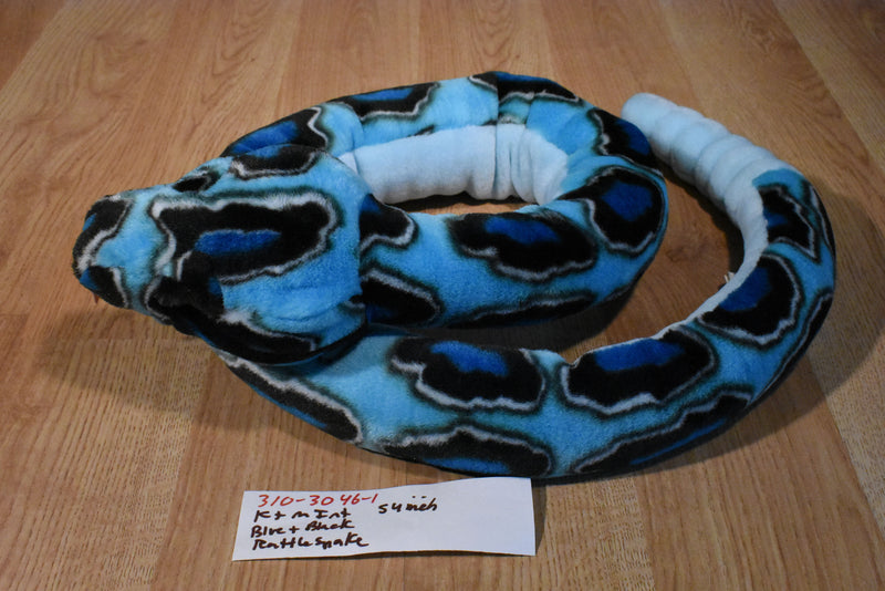 K & M Blue and Black Rattlesnake 1999 Plush with Rattle