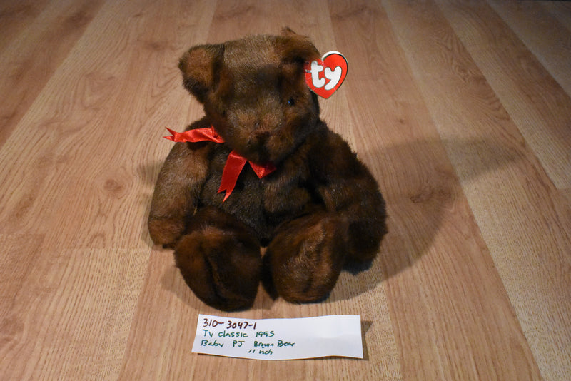 Ty Classic Baby PJ Brown Bear 1995 Beanbag Plush