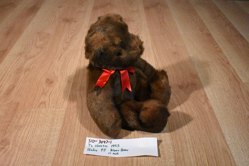Ty Classic Baby PJ Brown Bear 1995 Beanbag Plush