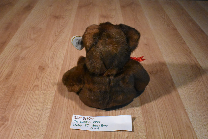 Ty Classic Baby PJ Brown Bear 1995 Beanbag Plush