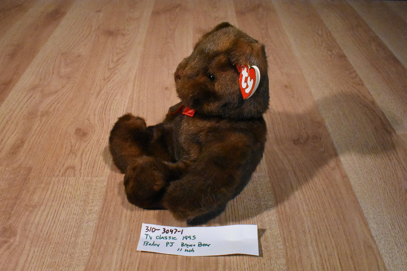 Ty Classic Baby PJ Brown Bear 1995 Beanbag Plush