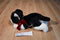 Russ Black and White Cat With Red Bow Beanbag Plush