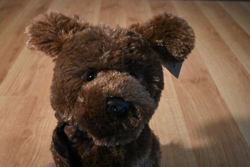 Gund Brown Puppy Dog Plush with Corduroy Feet, Ears and Bow