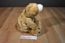 Gund Snuffles Beige and White Bear Beanbag Plush Wearing a Gold Bow