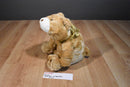 Gund Snuffles Beige and White Bear Beanbag Plush Wearing a Gold Bow
