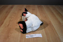 Animal Adventure White and Black Cow Beanbag Plush with a Red Checkered Bow