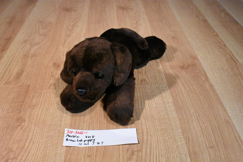 Aurora Chocolate Lab Puppy Dog 2018 Beanbag Plush