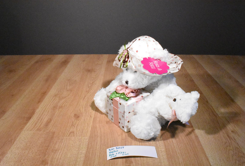 Hugfun Rose and Rikki White Bears 2008 Beanbag Plush for Mother's Day