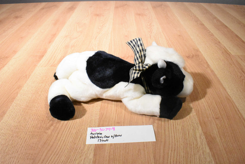 Aurora Holstein Black and White Cow Beanbag Plush