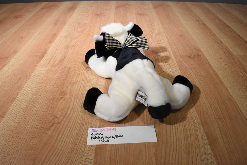 Aurora Holstein Black and White Cow Beanbag Plush