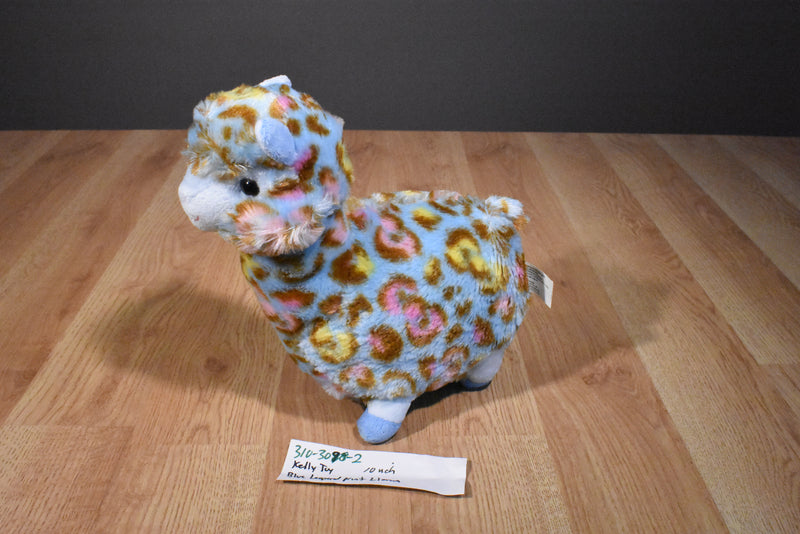 Kellytoy Llama Alpaca With Blue Leopard Print Plush