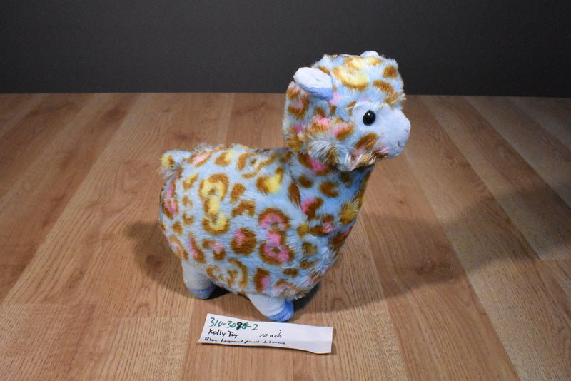 Kellytoy Llama Alpaca With Blue Leopard Print Plush