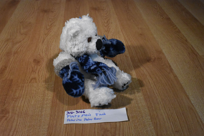 First & Main Polarimo White Polar Bear Beanbag Plush