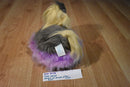 Nova World Gray and Beige Yorkshire Terrier Plush on a Purple Pillow