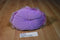 Nova World Gray and Beige Yorkshire Terrier Plush on a Purple Pillow