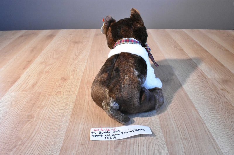 Ty Beanie Buddies Sport Brown and White Terrier Dog 2005 Beanbag Plush