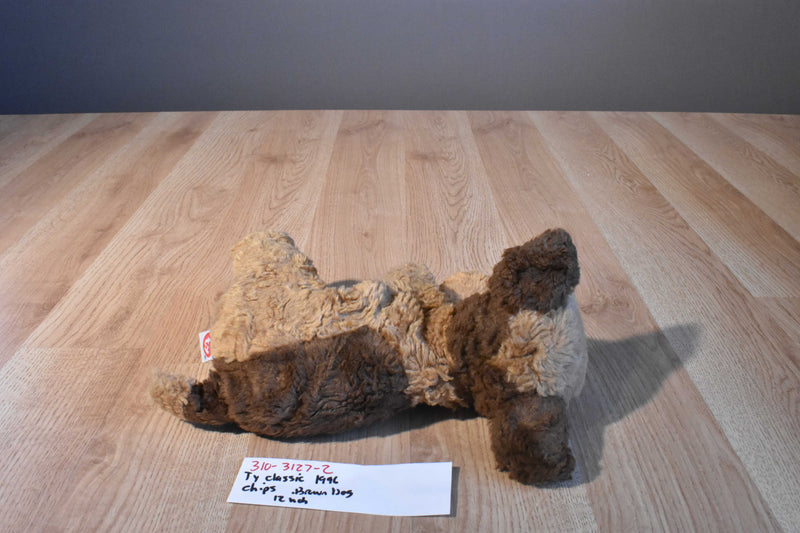 Ty Classic Chips the Brown and Tan Terrier Dog 1996 Beanbag Plush