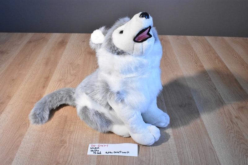 Unipak Grey and White Husky Dog  Plush