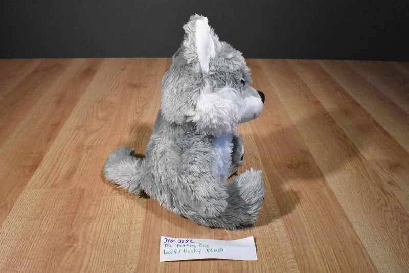 The Petting Zoo Grey and White Husky 1994 Plush with Blue Eyes