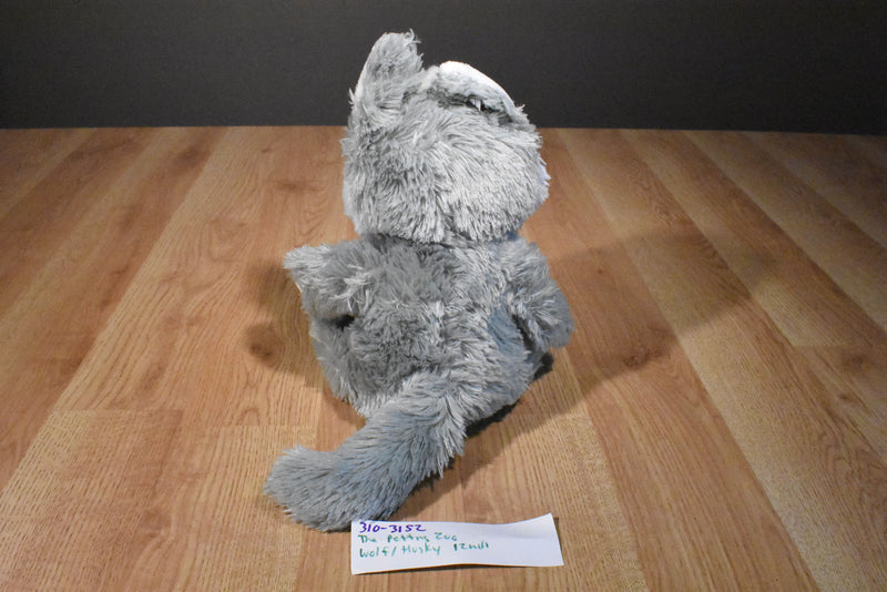 The Petting Zoo Grey and White Husky 1994 Plush with Blue Eyes