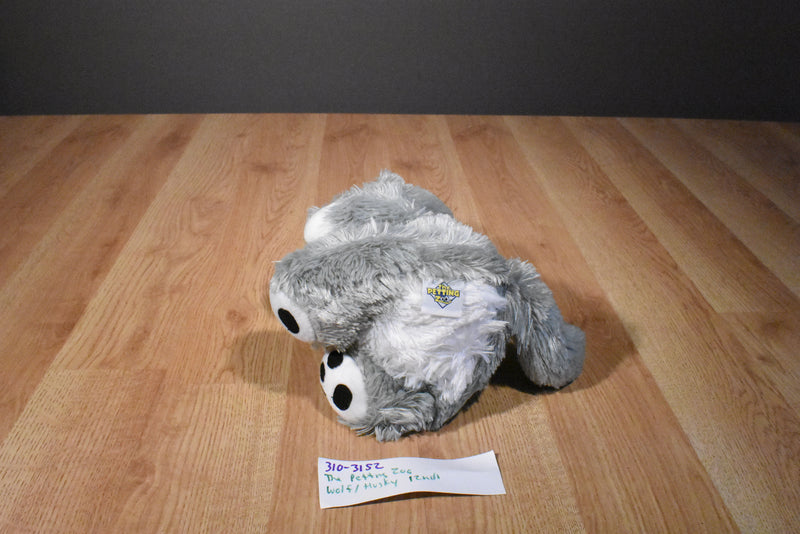 The Petting Zoo Grey and White Husky 1994 Plush with Blue Eyes