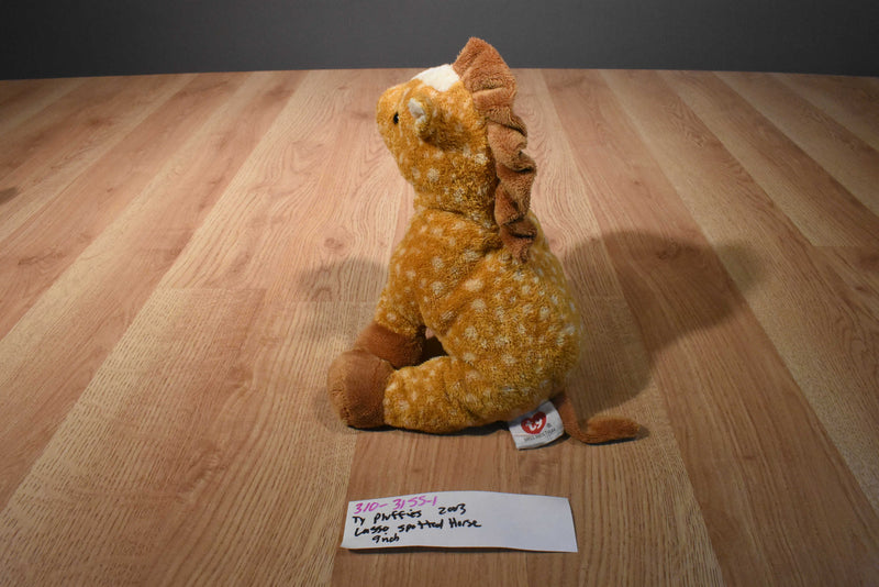 Ty Pluffies Lasso Brown Spotted Horse 2003 Beanbag plush
